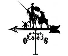 Arthifor Girouette de toit avec silhouette de Don Quijote et Sancho Noir satiné