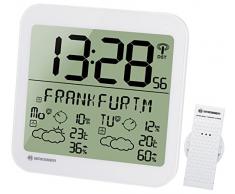 BRESSER Station météo LCD Résistant aux intempéries Horloge Murale avec 4 Jours de prévisions météo et capteur extérieur 22.5 x 22.5 x 2.5 cm Weiß