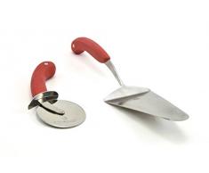 Pizzacraft Roulette à Pizza et spatule à poignées Soft-Grip PC0215-rouge, Multicolore, 7,62x35,41x34,01 cm