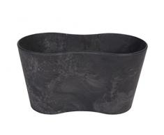 Ivyline Artstone Pot de Fleurs, Bac à Plante Duo Claire, résistant au Gel et ultraléger, Noir, 26x13x14cm