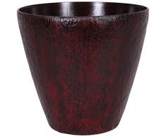 Universal Pot de Fleurs, Bac à Plante Roto Pebble, résistant au Gel et ultraléger, Rouge, 26x24cm