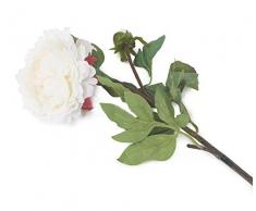 Floral Elegance Artificiel 80 cm Tige Unique Blanc pivoines artificielles x 6 – Gamme de Fleur de Luxe en Soie