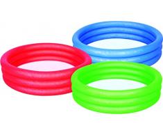 Bestway 51025 Piscine pataugeoire gonflable ronde 3 boudins 122 x 25 cm, 3 couleurs assorties