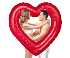 Relaxdays, rouge Bouée, Cœur piscine ou plage, Déco gonflable mariage Saint-Valentin