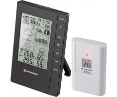 BRESSER TemeoTrend FSX Station météo sans Fil avec capteur extérieur 3 Jours, Phase de Lune, Alerte Gel, Pression de lair, humidité, température et réveil intégré