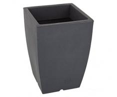 Dehner Pot de Fleurs Bologna en Plastique Anthracite ca. 45 x 45 x 61 cm Gris