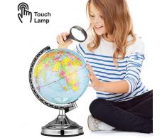 BAKAJI 2832376 Mappamondo Lampe de Table avec allumage Tactile