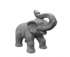 Homea Jardin 5DEJ1160 Sculpture d Animal Elephant Fibre dargile Gris 62 x 28 x 52 cm