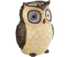 Smart Solar en céramique Lumineux œil Chouette Spot Marron ou Blanc Disponible