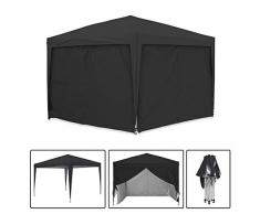 GREADEN Tonnelle de Jardin Noire + Pack Côtés 3x3m ECO Tube 30mm en ALU & Acier Bâche 220g/m² Enduit PVC 100% ÉTANCHE Tente Pliante + Sac de Transport