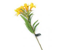 Floral Elegance Artificiel 74 cm Tige Unique Jaune péruvien Lys X 6 – Artificiel de Luxe Plage de Fleur en Soie