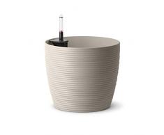 Emsa Casa Cosy Aqua Comfort Pot de fleurs résistant au gel et aux UV 1,5 l Rond, design épuré, style moderne. 36 cm Gris soie