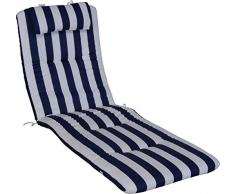 Angerer Coussin pour Chaise 60 x 190 cm avec Oreiller, Design Bleu-Blanc (sans Chaise)