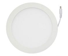 Plafonnier LED - 12 W - Blanc chaud (~ 3000 K) - Plafonnier rond plat - Blanc chaud 15 Watt Blanc neutre