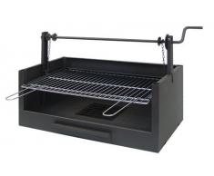 IMEX EL ZORRO 71508 Caisse Barbecue avec Grille en INOX, 63 x 75 x 42 cm, Noir