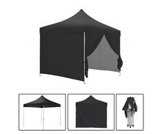 GREADEN Tente Pliante Noire + Pack Côtés 3x3m ECO Tube 25mm en Acier Bâche 220g/m² Enduit PVC 100% ÉTANCHE Barnum Pliante + Sac de Transport