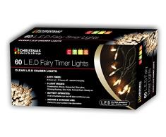 The Christmas Workshop Atelier de Noël LED à Piles Filet Lumineux avec minuteur Blanc/Transparent