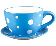 Home in Rombo Pois Roses Mug (Grande Tasse) 22,5 cm Bleu