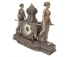 Design Toscano Horloge de cheminée sculpturale jeunes filles de Versailles