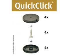 Wagner QuickClick® Chaise Patins//Set de 4 à Visser//Black – Diamètre 40 mm – 15807400