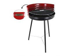 Algon Barbecue rond Rouge, Taille unique