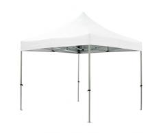 Tente Pliante Blanche 3x3m Premium Light Tube 32mm en Acier Bâche 220g/m² Enduit PVC 100% ÉTANCHE Pavillon Jardin Tonnelle réception, Sac de Transport