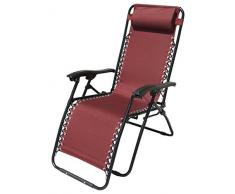 ROJAPLAST Oxford Chaise de Jardin, Noir/Bordeaux, 165 x 65 x 114 cm