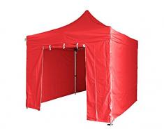 GREADEN Tente Pliante Rouge 3x3m Super Robuste Tube 40mm en Aluminium Bâche 300g/m2 étanche Barnum Pliante + Sac de Transport