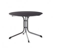 SIEGER Klapptisch mit Platte 3145-55 Boulevard Table Pliante avec Plateau vivodur/Structure en Acier Gris Fer et Ardoise Anthracite Ø 100 cm, Eisengrau/Schiefer Anthrazit, D: 100cm