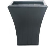 Cadix UK Pot de Fleurs évasé à Bandes Noir 37 x 37 x 45 cm