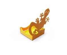 Alubox ZampirELLA Porte ou Bougie citronnelle Gecko, Orange, 7 x 11 x 19 cm
