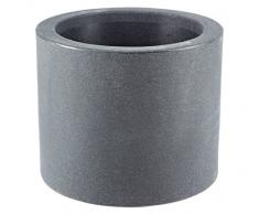 Dehner Pot de Fleurs cubique avec roulettes intégrées, Ø 40 cm, Plastique, Anthracite