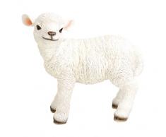 Dehner Figurine Agneau Debout, env. 39 x 36 x 22 cm, en polyrésine, Blanc