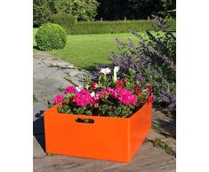Bac à fleurs et de rangement jardin avec poignées 81L orange - Fabrication française