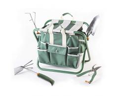 Domus Style Tabouret avec kit de Jardinage Bavoir Vert crème