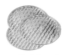 Fackelmann BBQ Barquette de Barbecue Rond 33x1,5cm 3 pièces en Aluminium, Argent, 33x15x2,5 cm