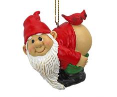Design Toscano QM17011 Boule de Noël - Jardin Gnomes Figurine - Loonie Moonie Gnome - Méchant Gnomes - Mooning Gnomes Statues