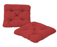Ambient home Lot de 2 Galettes de chaise EVJE Rouge 50 x 50 x 8 cm 90556