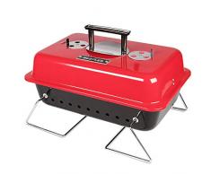 Rustler - Petit Gril à Charbon de Bois avec Couvercle - BBQ - Émaillé - Ultra compact - Barbecue parfait pour les Picnics, festivals, le camping etc.