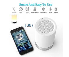 Generic L5 7 Lumière de réveil avec Alarme Bluetooth Blanc 8,8 x 8,8 x 14,1 cm