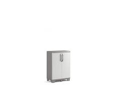 Keter Tidy Armoire Basse 68 x 39 x 97 cm, Gris foncé/Gris Clair, 68 x 39 x 97 cm