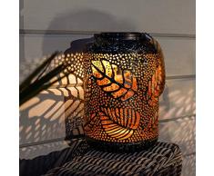 Festive Lights Décoration Jardin Zen Lanterne Lumineuse Solaire à LED Motif Feuille (24cm)