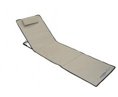 Meerweh La Mer Mal Tapis de Plage XXL avec Dossier Plage Bain de Soleil Chaise Longue Tapis de Sol Isolant Nappe de Pique-Nique env. 200 x 60 cm, Beige, 200 x 60 x 68 cm