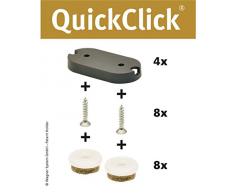 Wagner QuickClick® Chaise Patins//Set de 4 à Visser//Ultra Soft – 42 x 20 mm – 15781100