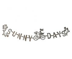 TS, Garde Deco Guirlande Sunny Days, Handpainted Déco Murale Vintage, 140 x 1 x 25 cm, 137302