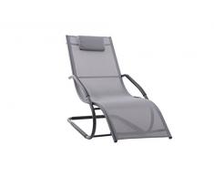 Vivere WAVELNG1-GB Wave Chaise Longue Aluminium Gris 168 x 61 x 91 cm
