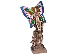 Design Toscano Pd60758 timide Fée Papillon Tiffany-Style vitrail Lumineux Sculpture, Doré, 22.75 x 26.75 x 53.25 cm