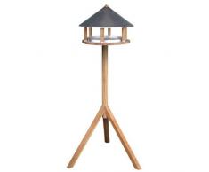 Fallen Fruits Mangeoire à Oiseaux en chêne avec Toit en Zinc Marron
