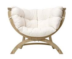 Amazonas Siena Uno Natura Fauteuil en épicéa certifié FSC Env. Dimensions : 120 x 95 x 60 cm - Charge maximale : 150 kg - Blanc