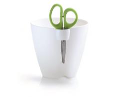 ZANVIC Pot pour 1 Bougie, Limes Uno 130, avec Ciseaux, Blanc, 13 x 14 x 13 cm, za421
